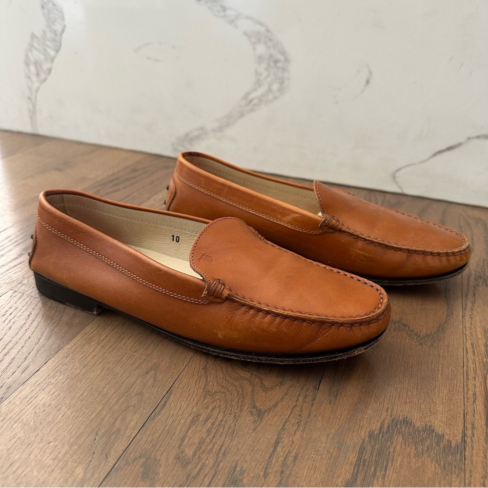 Tod’s Gommini Leather Driving Loafers in Camel Leather Size 40 EU / 10 US - Picture 5 of 8